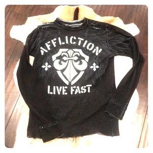 2 men’s Affliction Shirts size L